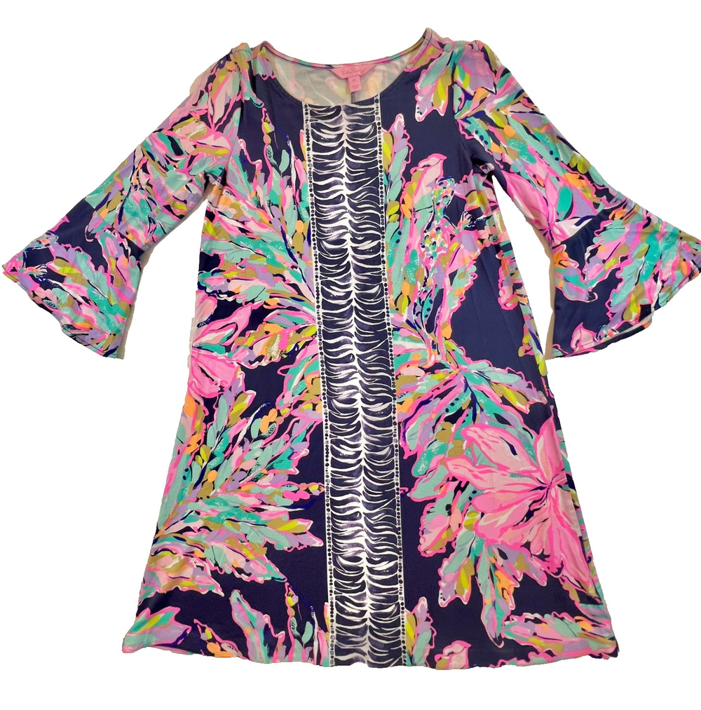 Lilly Pulitzer Ophelia Dress in Bright Navy Al Fresco (Women's XS) - MSRP $178